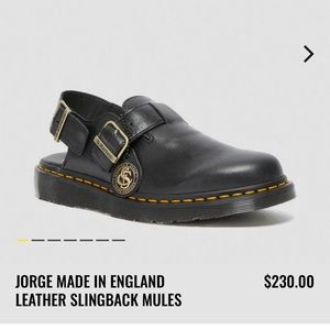 Dr. Martens Jorge made in England leather sling back mules